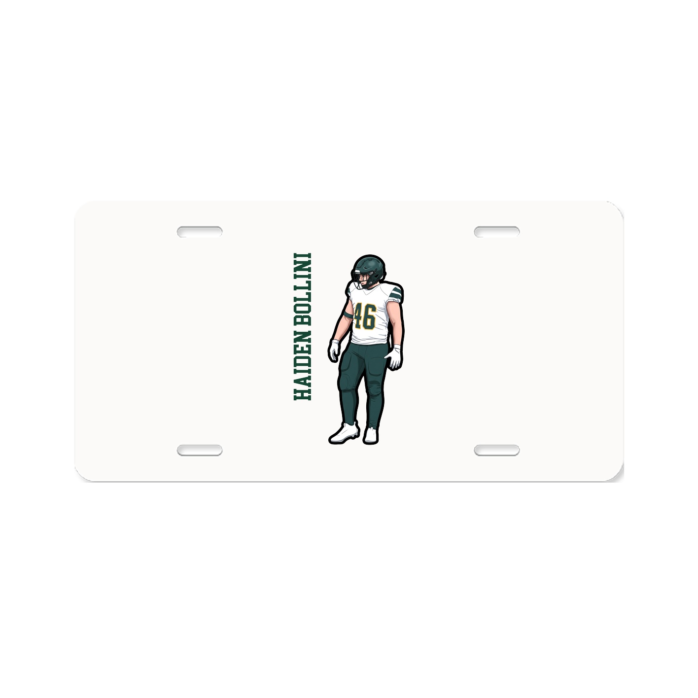 License Plate — Name Vertical in Classic