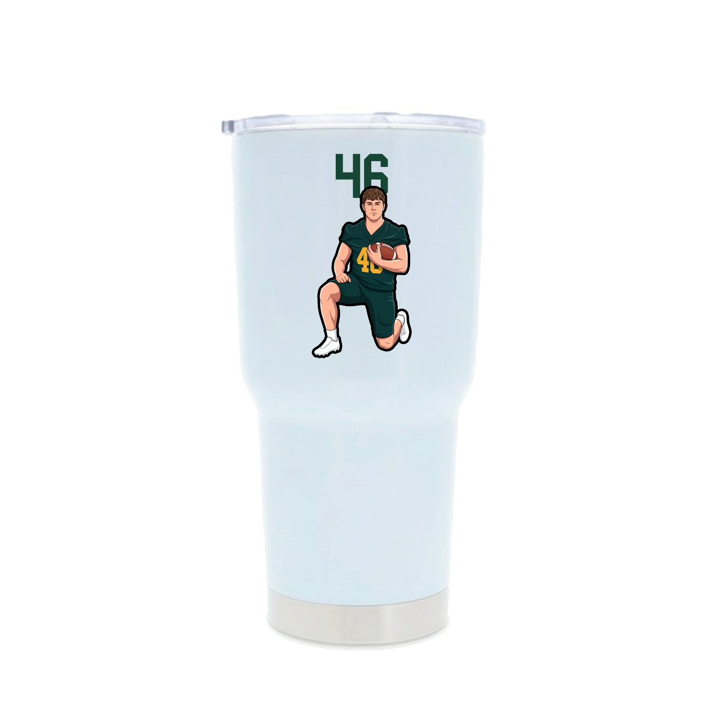 30oz Stainless Steel Tumbler — Number Top in White