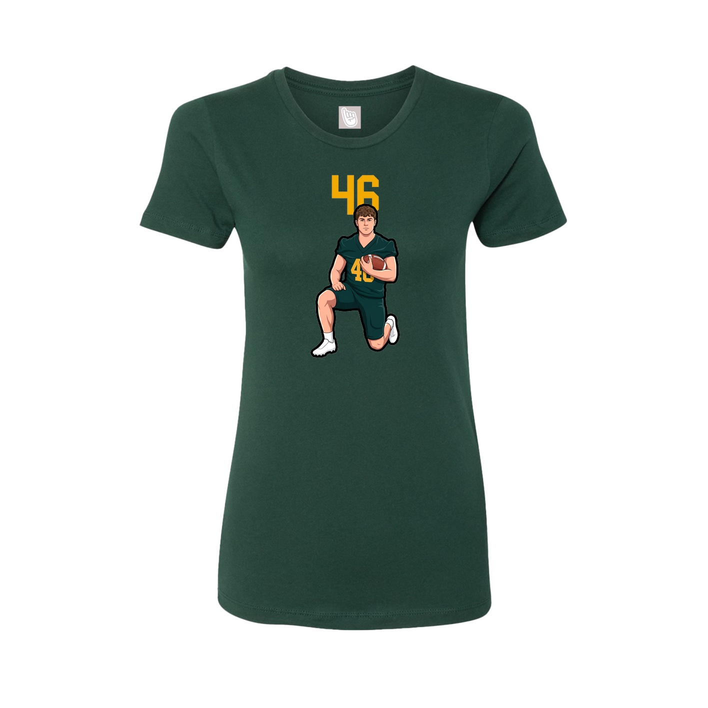 Fitted Women's Tee — Number Top in Green