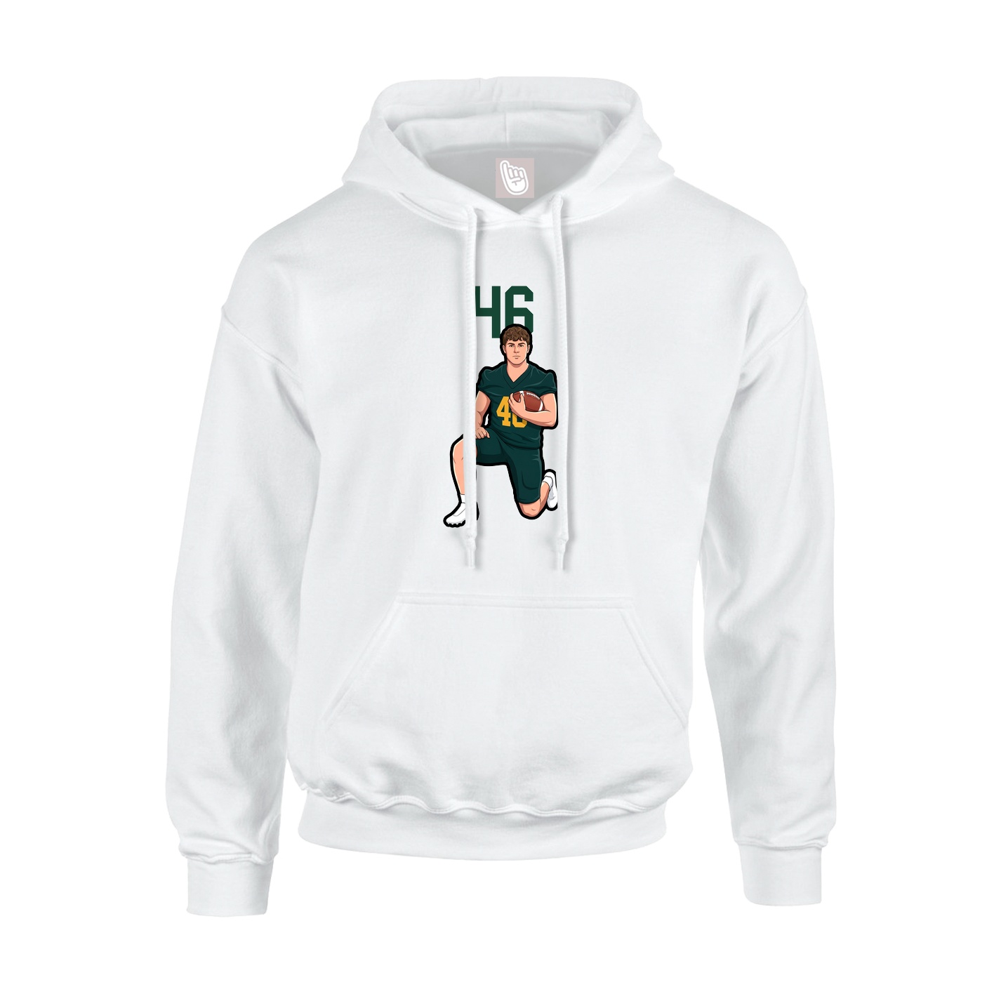 Youth Hoodie — Number Top in White