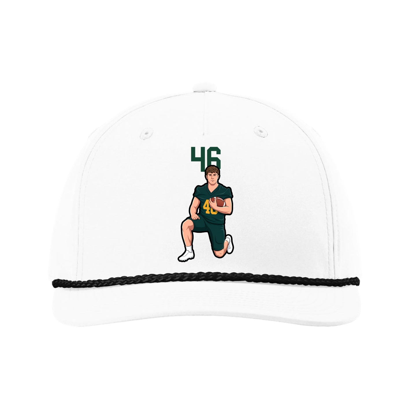 Five-Panel Classic Rope Cap — Number Top in White