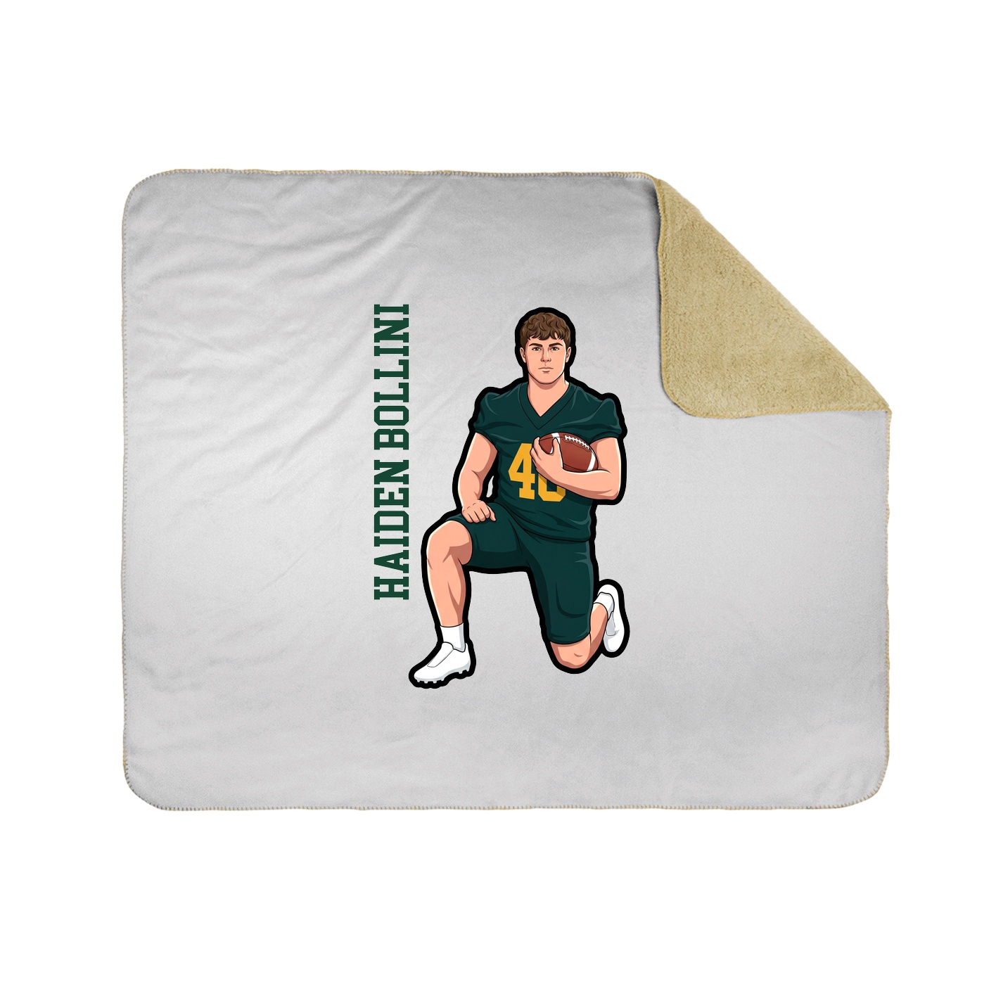 Throw Blanket — Name Vertical in White
