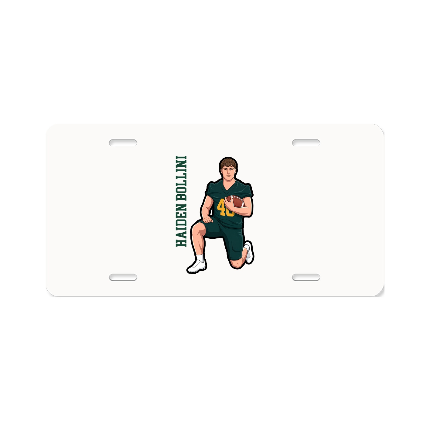 License Plate — Name Vertical in Classic