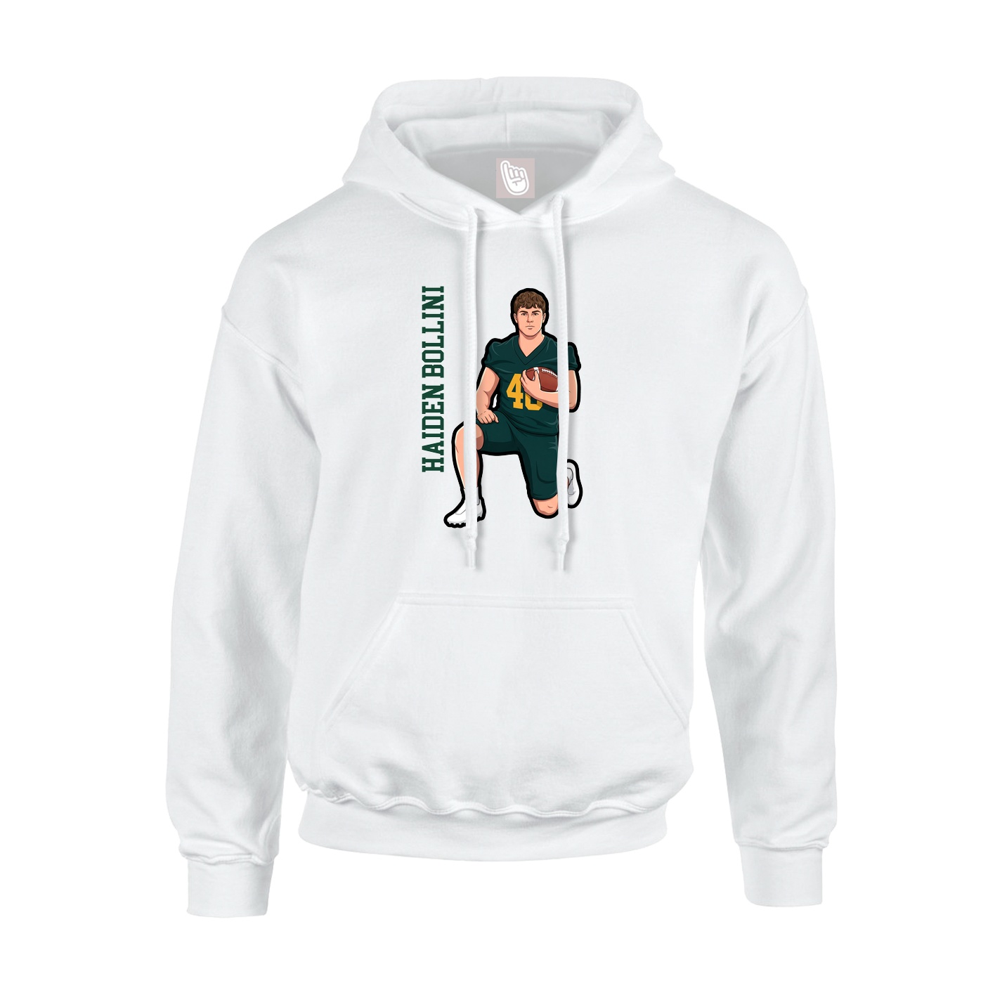 Hoodie — Name Vertical in White