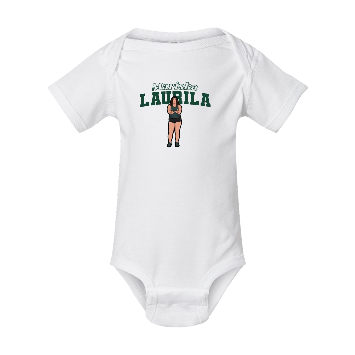Baby Onesie — Name Arch in White