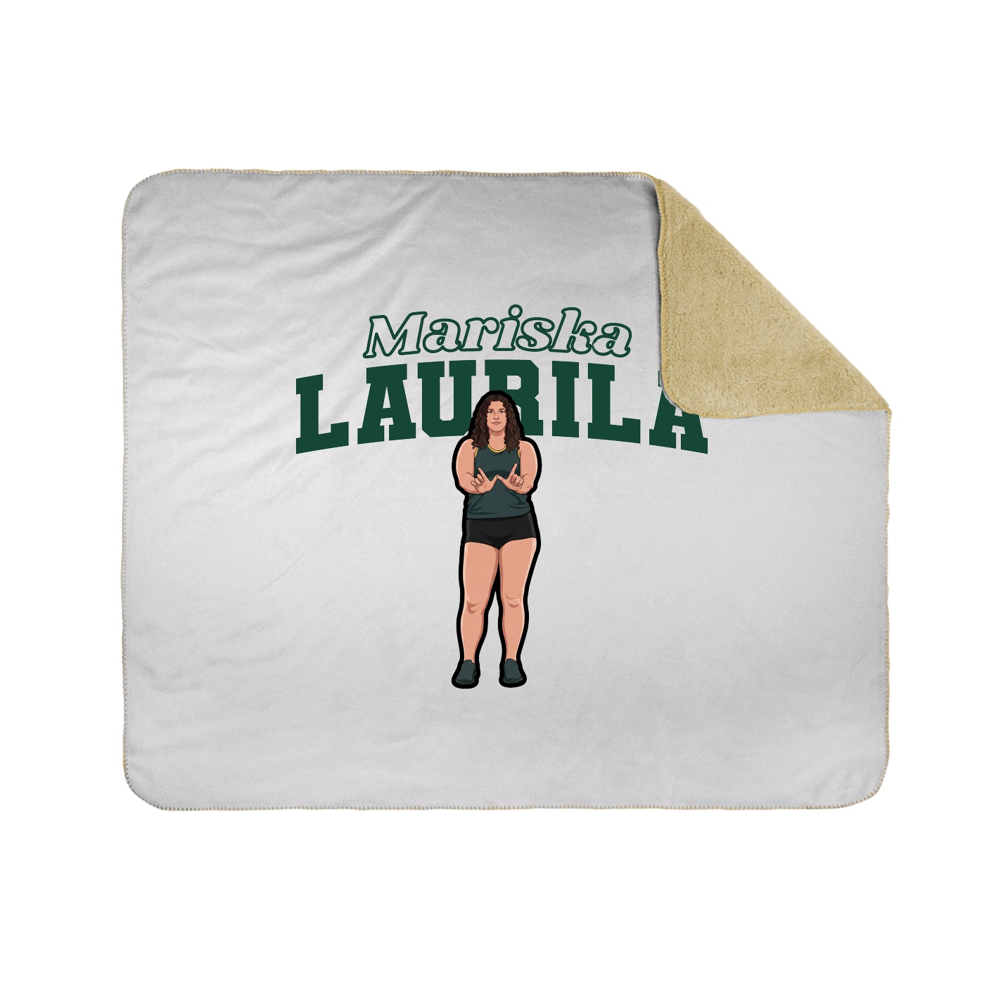 Throw Blanket — Name Arch in White