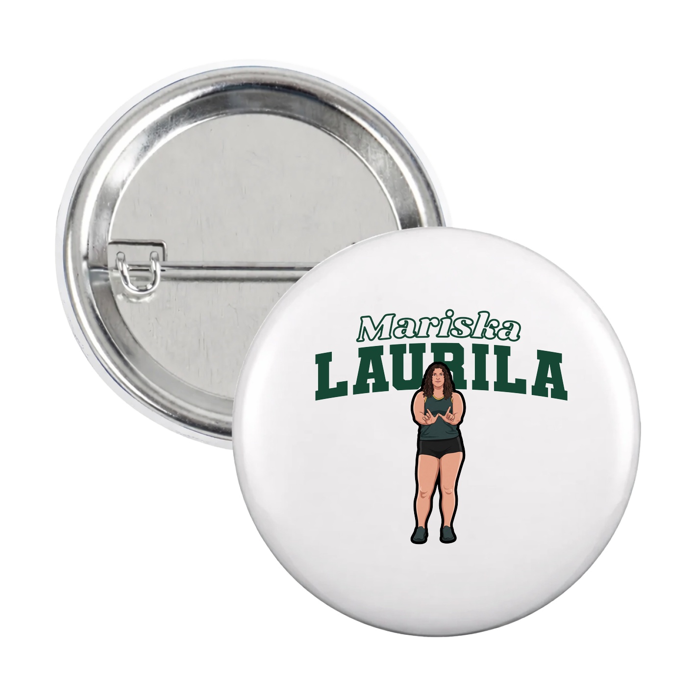 Game Day Button — Name Arch in White