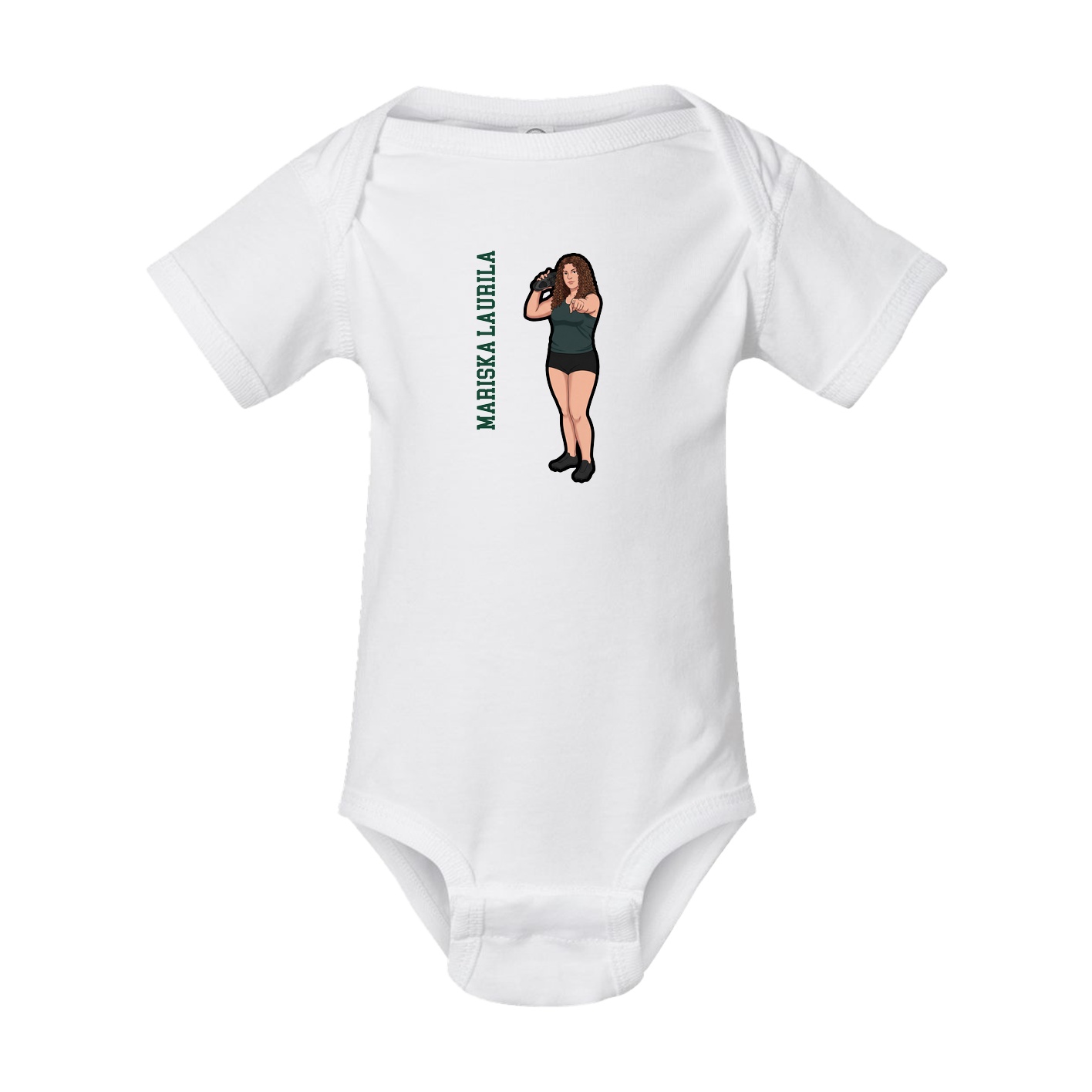 Baby Onesie — Name Vertical in White