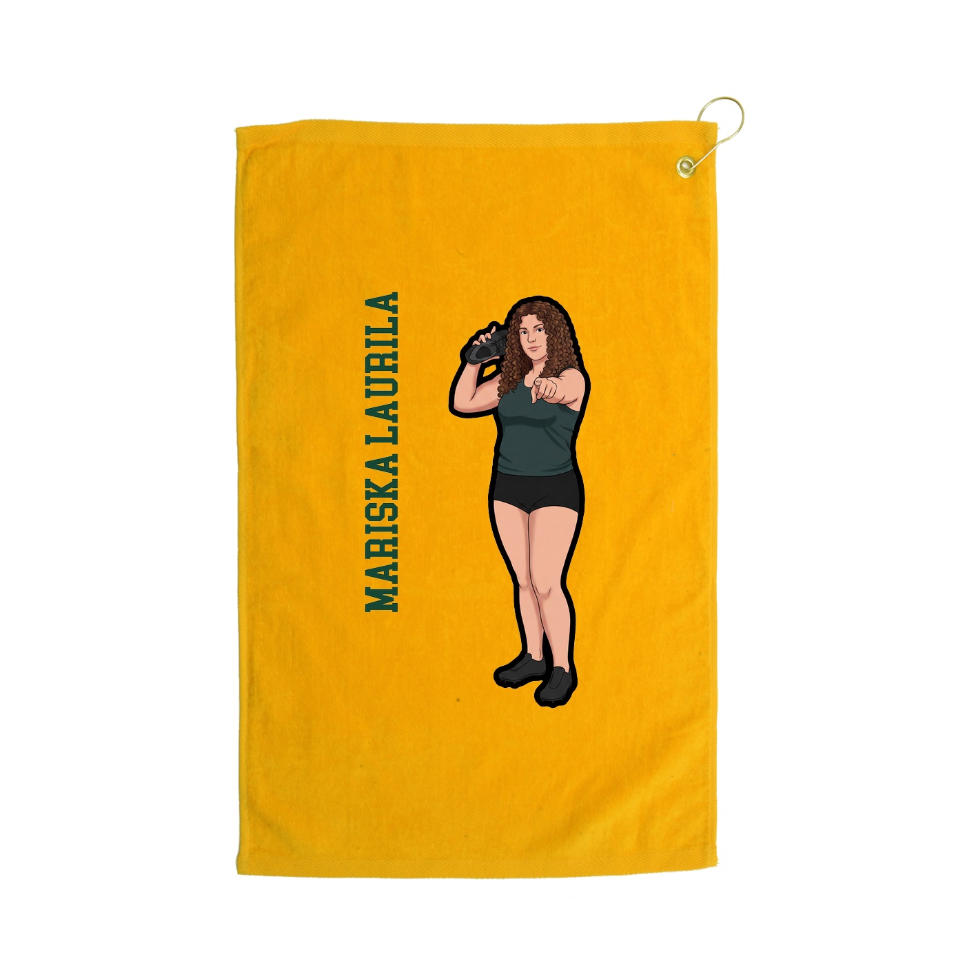 Golf Towel — Name Vertical in Gold