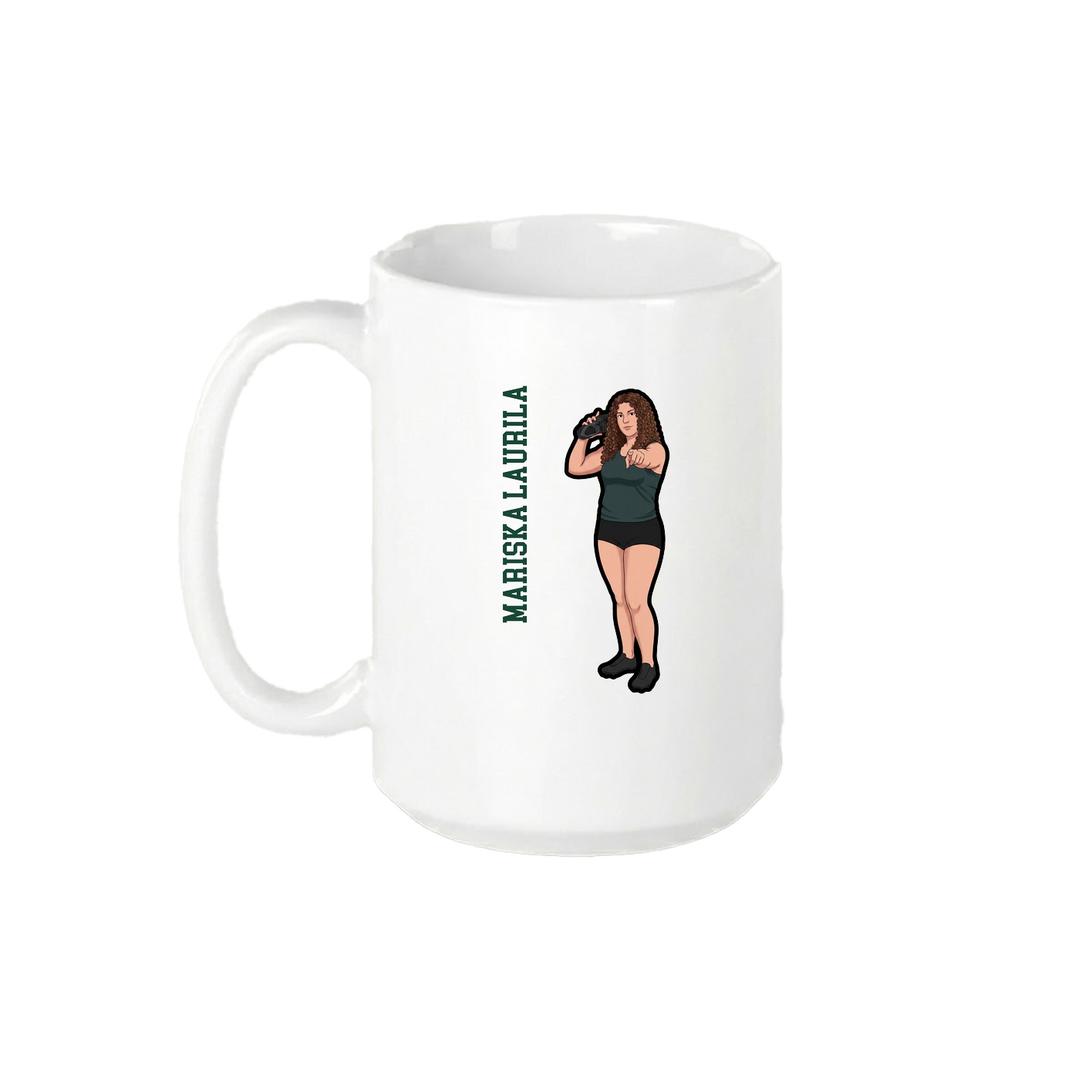 15oz Coffee Mug — Name Vertical in White