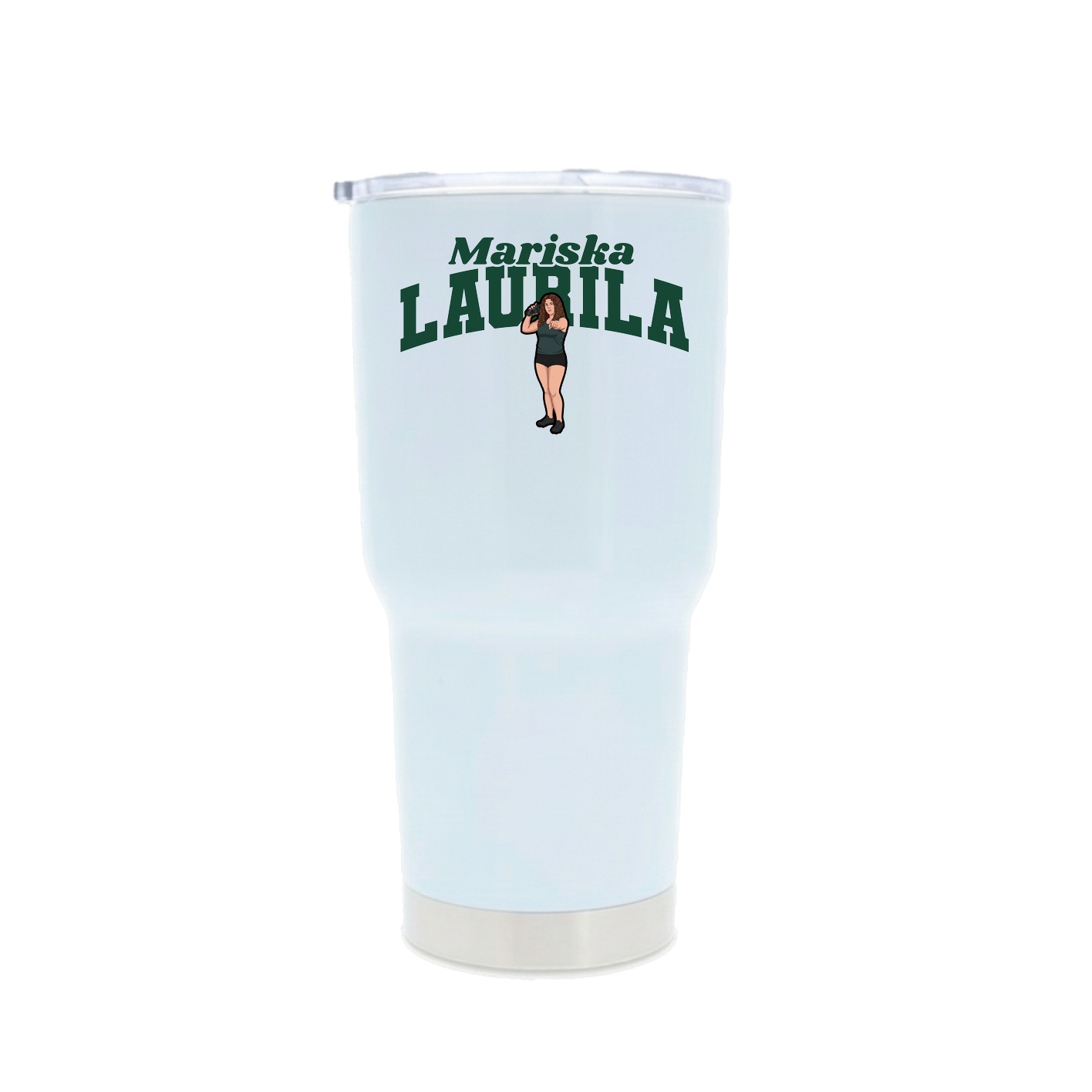 30oz Stainless Steel Tumbler — Signature Arch in White
