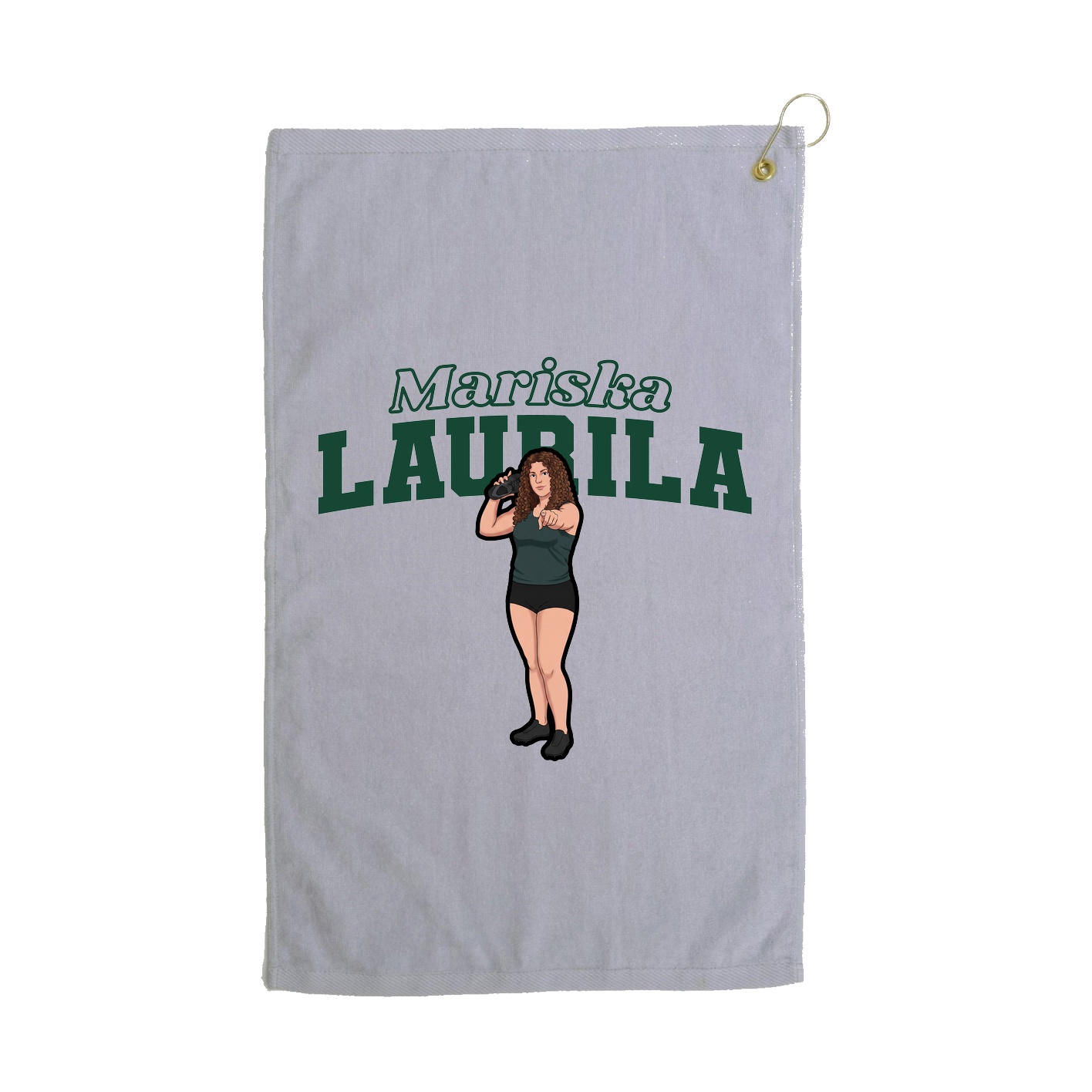 Golf Towel — Name Arch in Grey