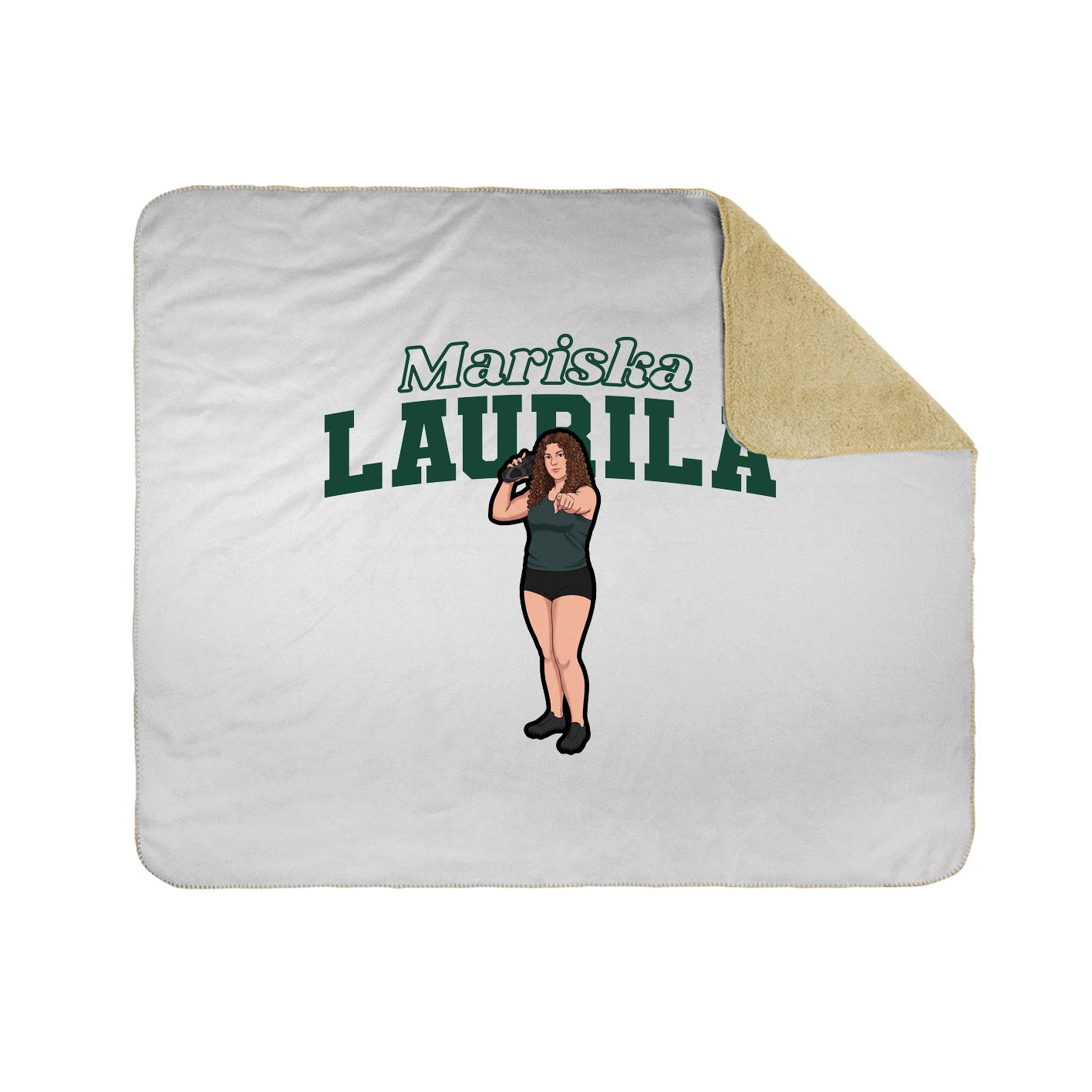 Throw Blanket — Name Arch in White