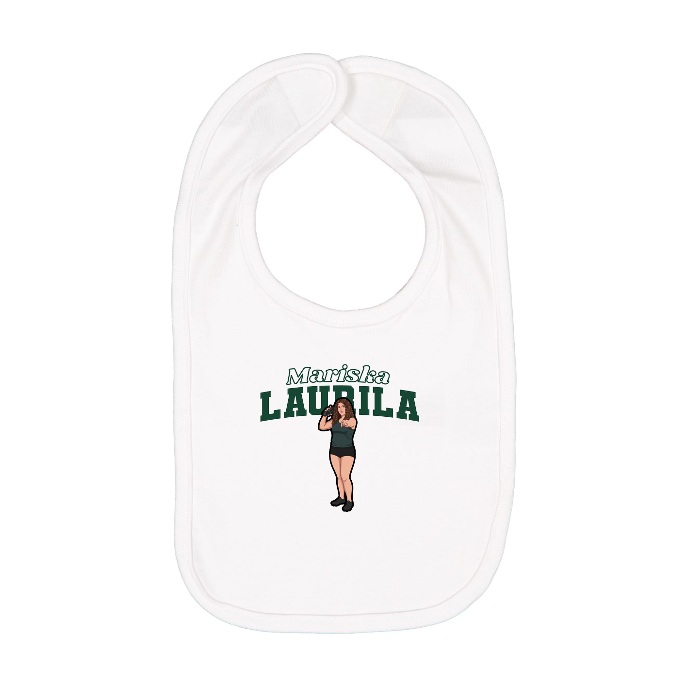 Infant Bib — Name Arch in White