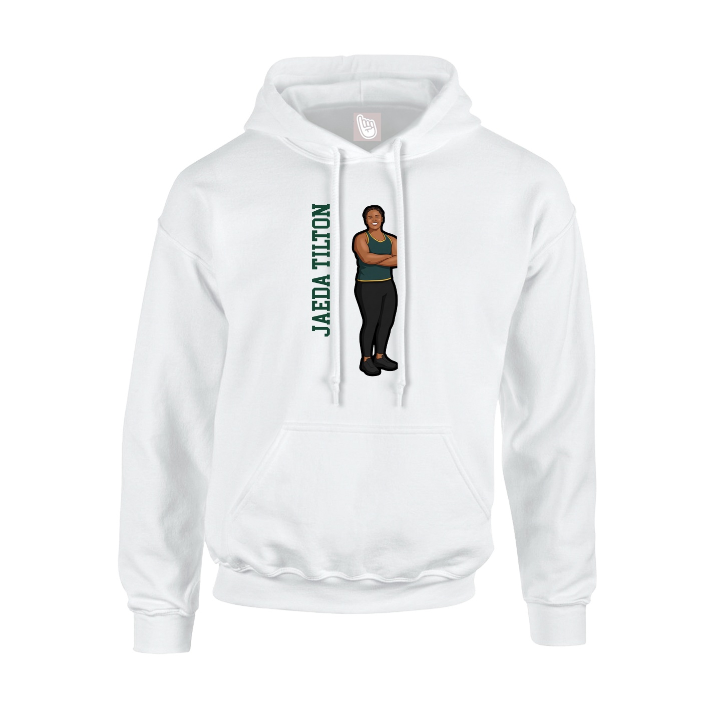 Youth Hoodie — Name Vertical in White