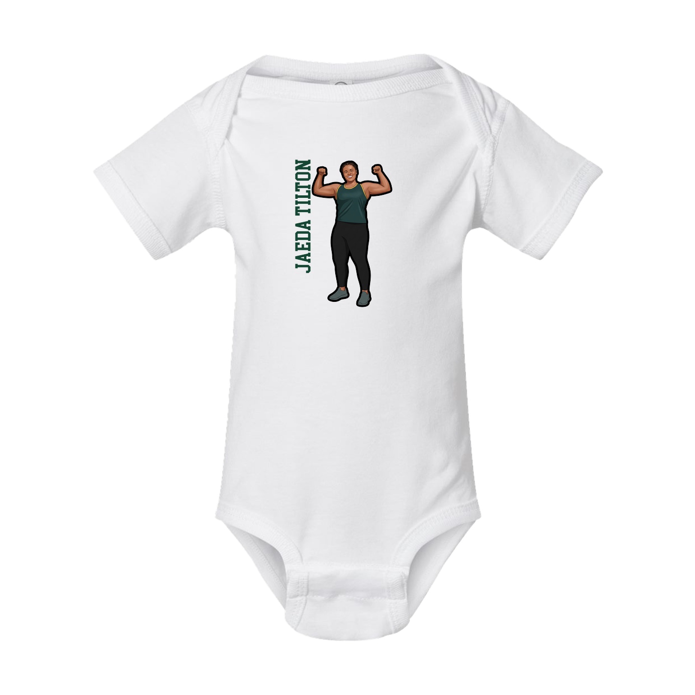 Baby Onesie — Name Vertical in White