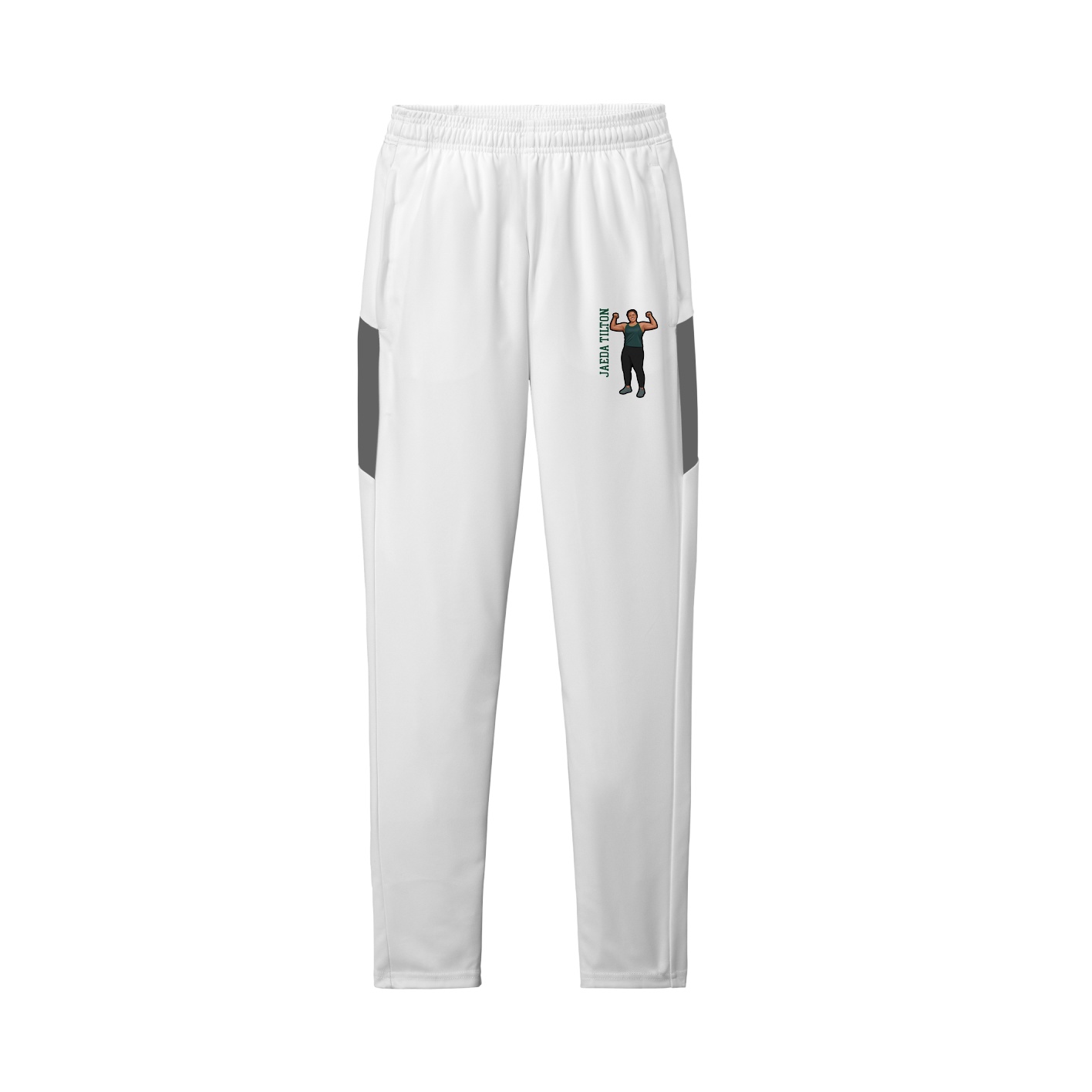 Team Travel Pant — Name Vertical in White/Grey