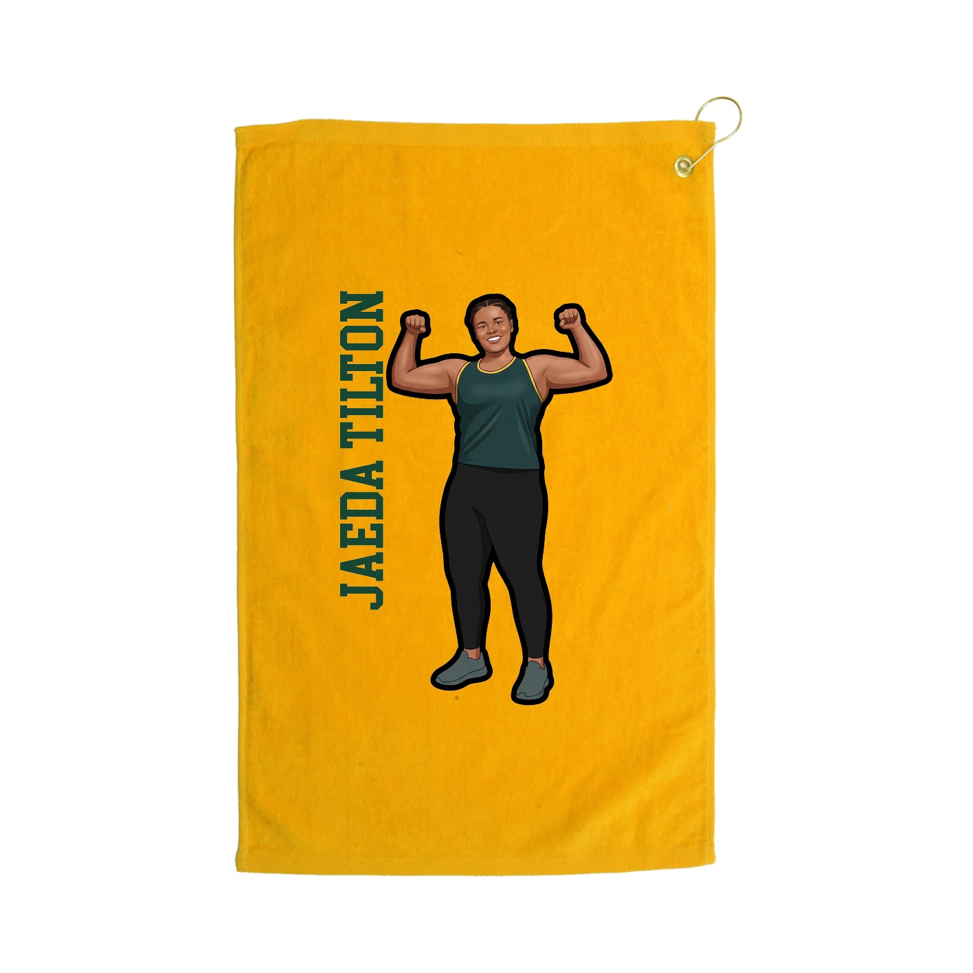 Golf Towel — Name Vertical in Gold