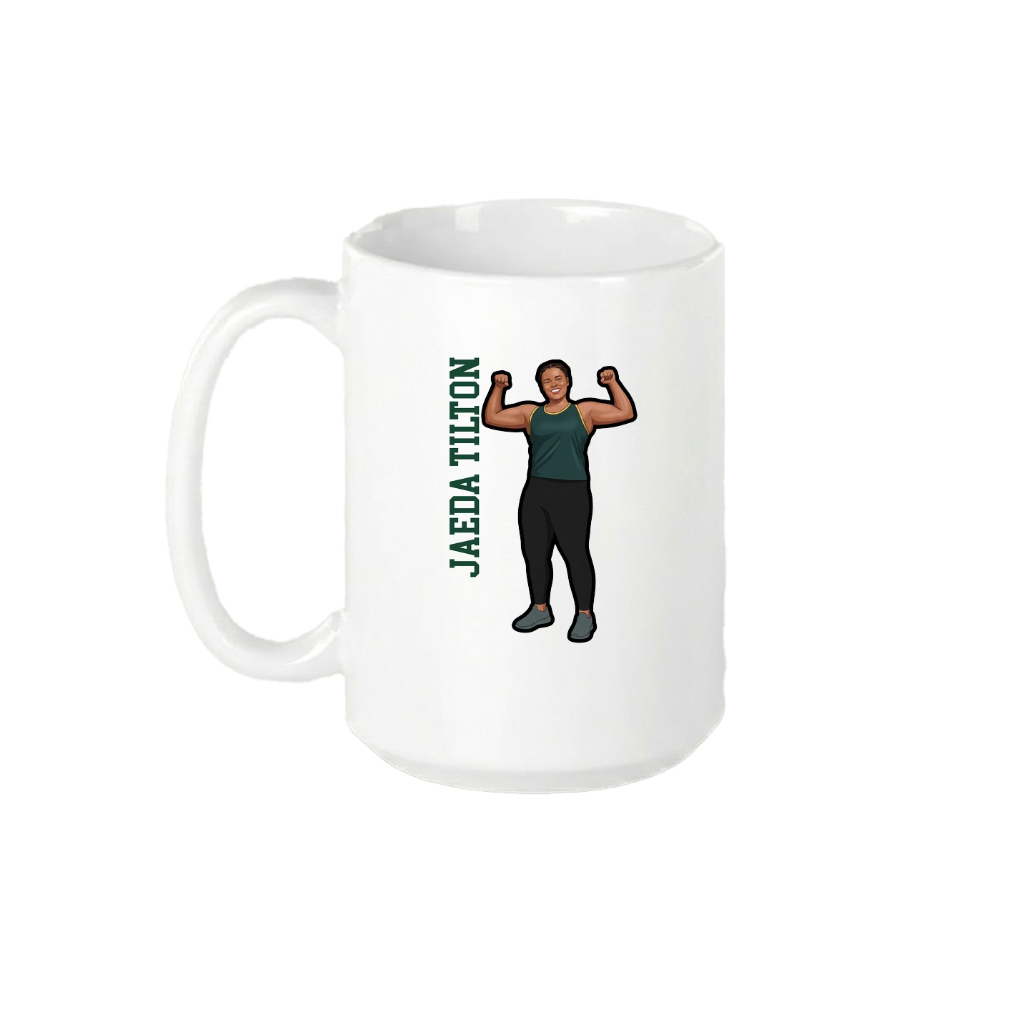 15oz Coffee Mug — Name Vertical in White
