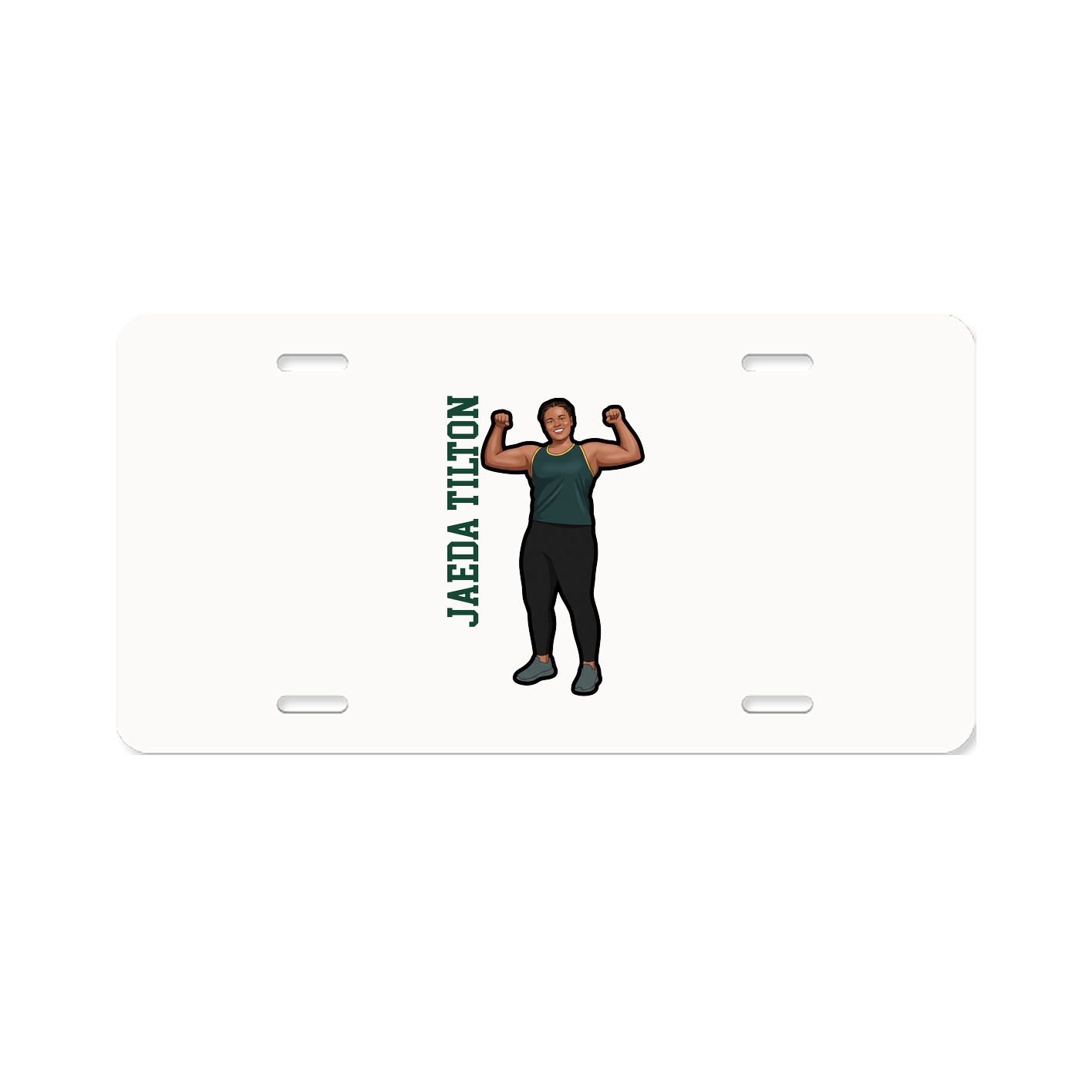 License Plate — Name Vertical in Classic