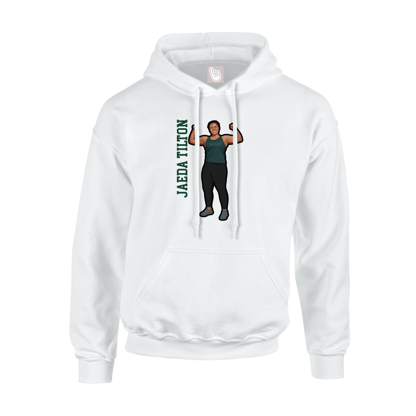 Youth Hoodie — Name Vertical in White