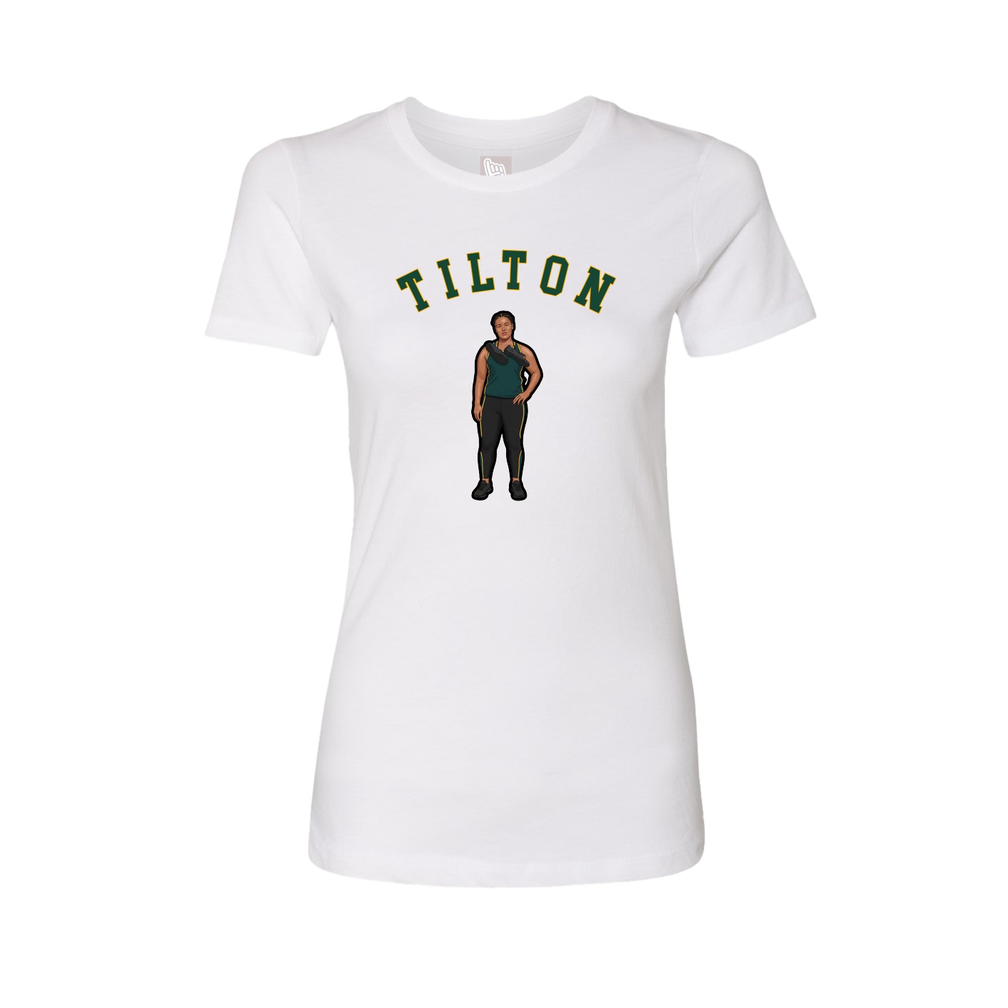 Fitted Women's Tee — Shirsey Arch in White