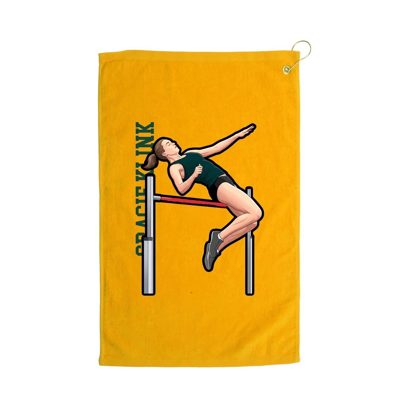 Golf Towel — Name Vertical in Gold