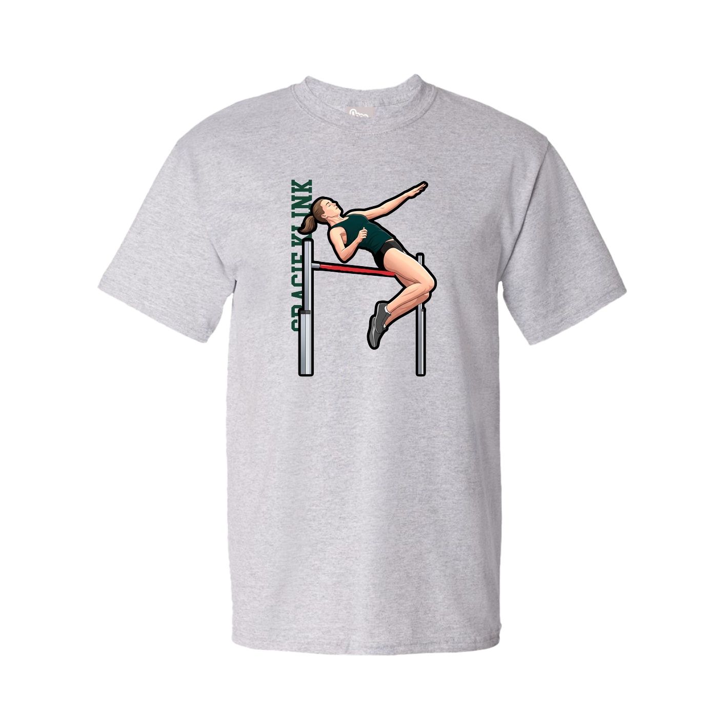 Tee — Name Vertical in Grey