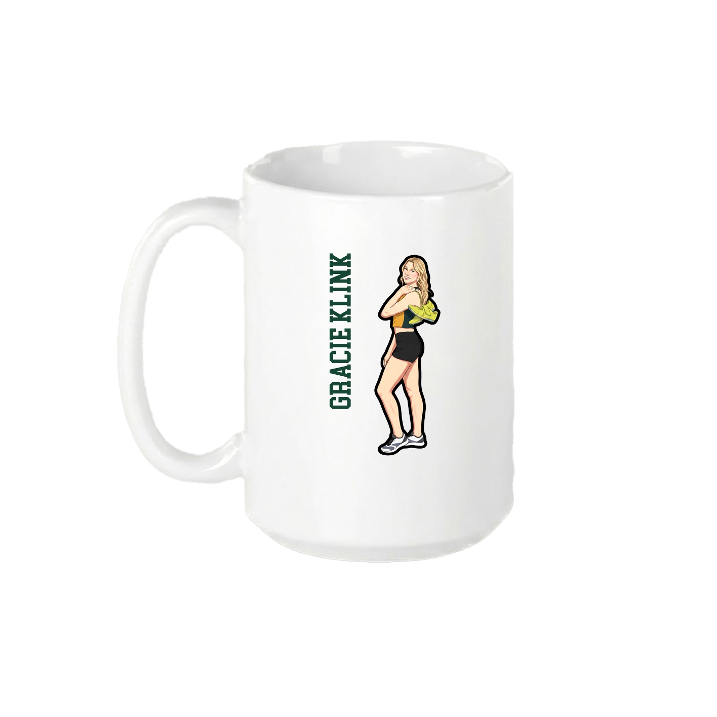 15oz Coffee Mug — Name Vertical in White