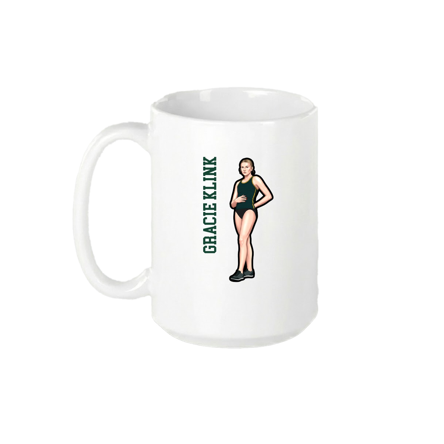 15oz Coffee Mug — Name Vertical in White