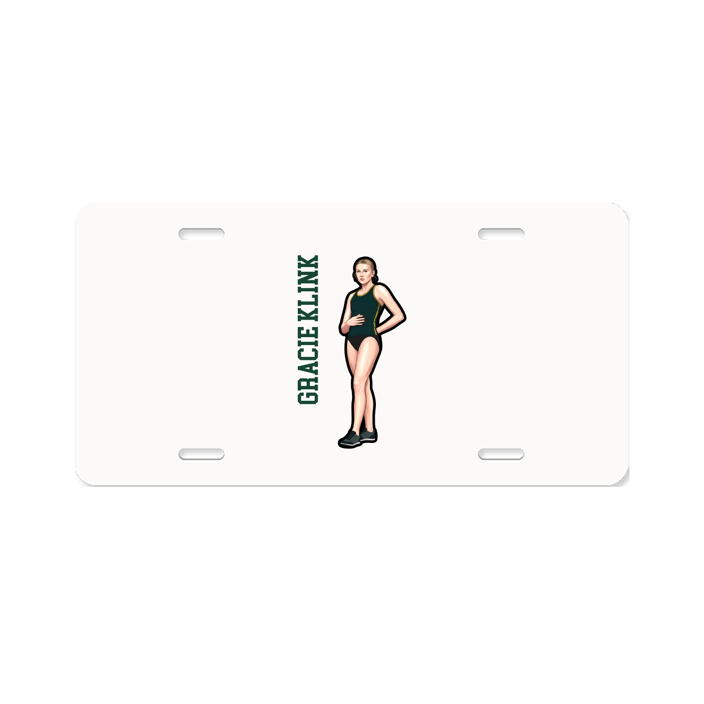 License Plate — Name Vertical in Classic