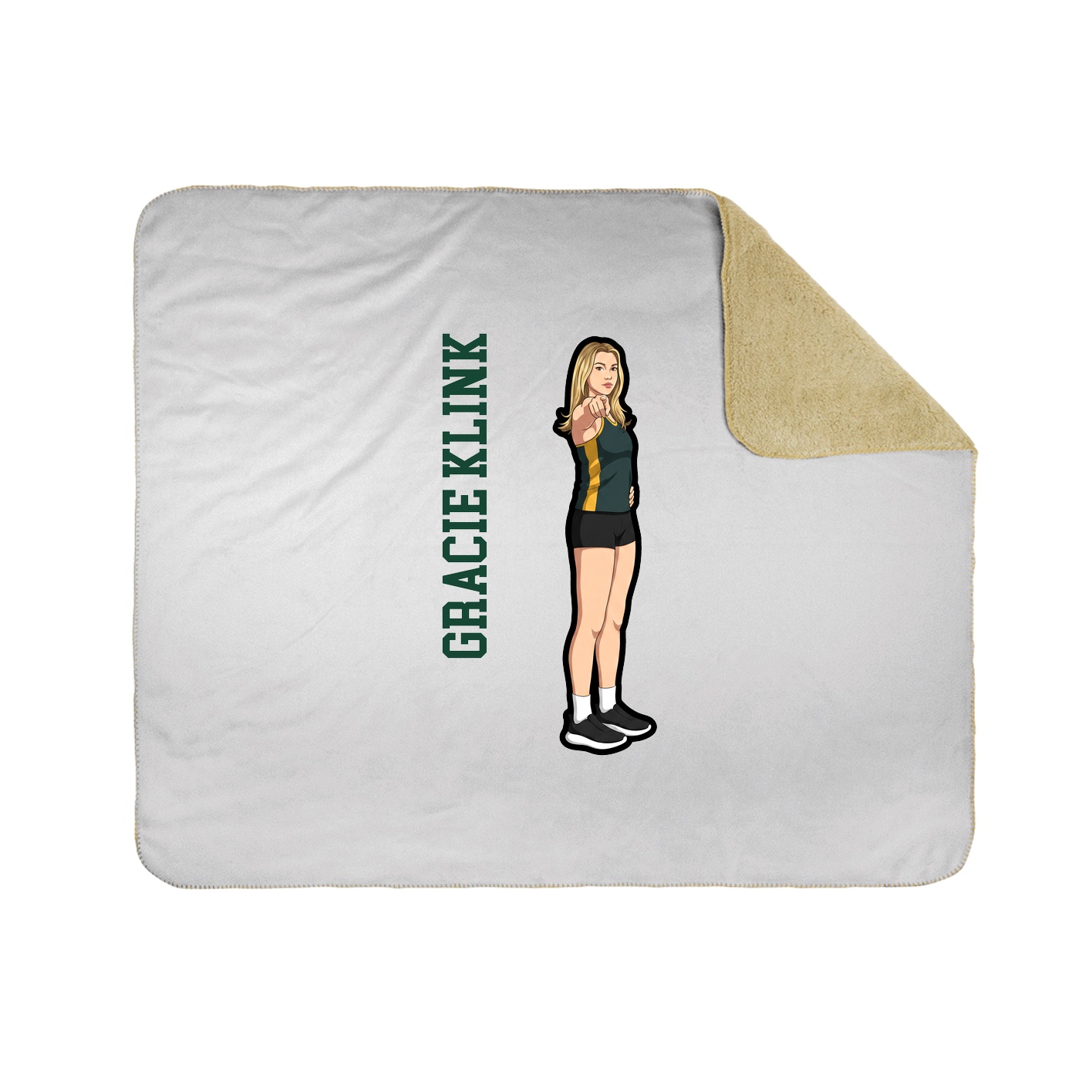 Throw Blanket — Name Vertical in White