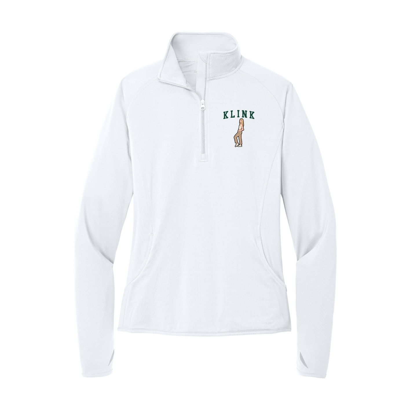 Women's Q-Zip Pullover — Shirsey in White