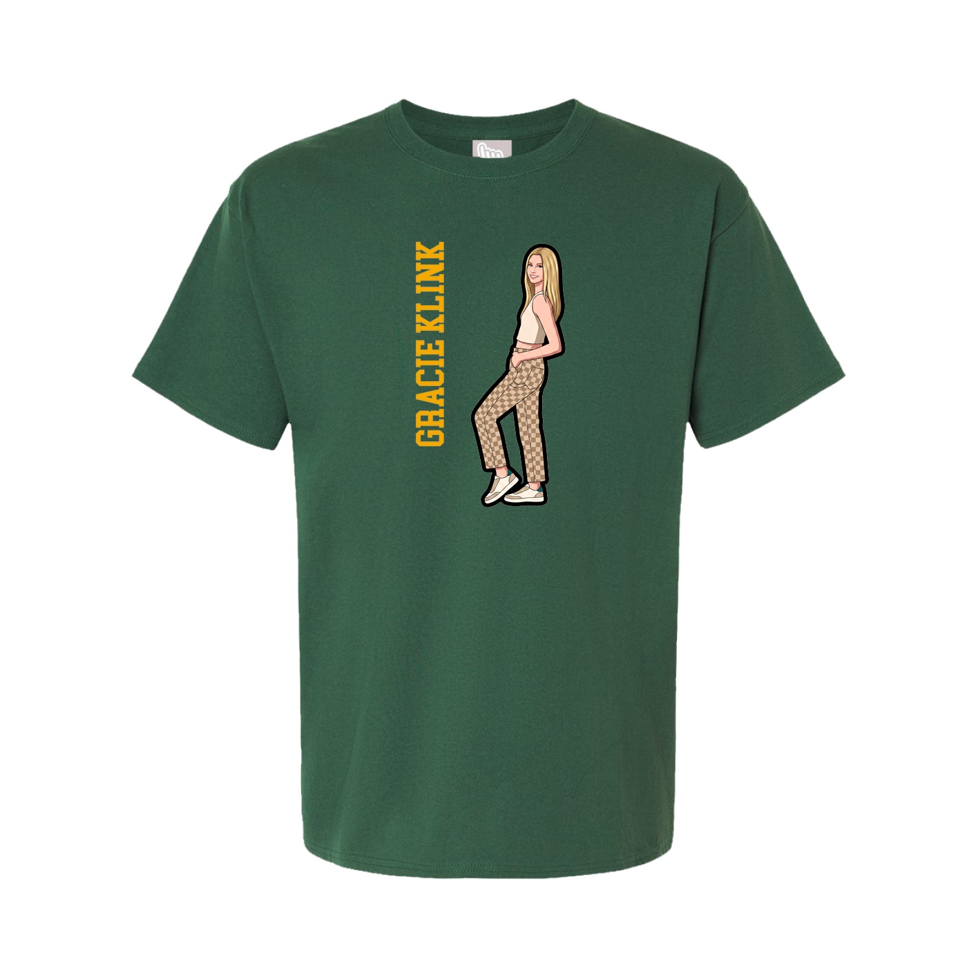 Youth Tee — Name Vertical in Green
