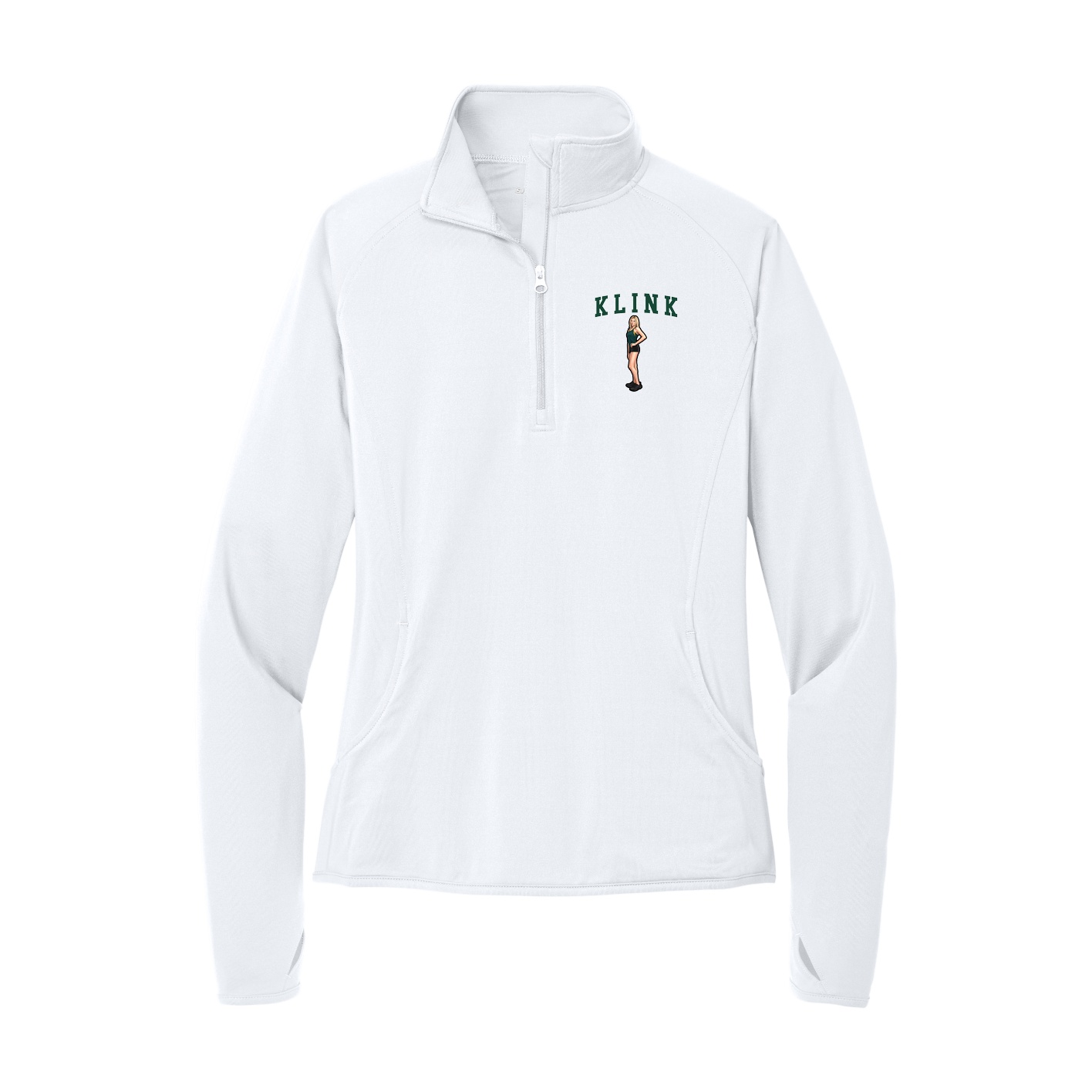 Women's Q-Zip Pullover — Shirsey in White