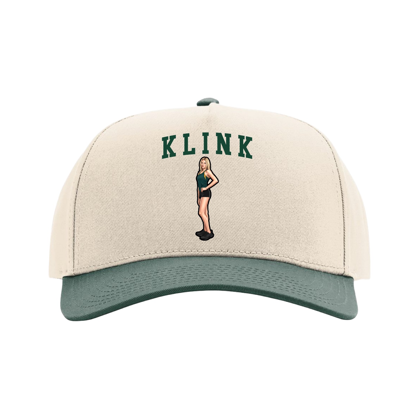 Full Fabric Five-Panel Champ Cap — Shirsey in Cream/Green