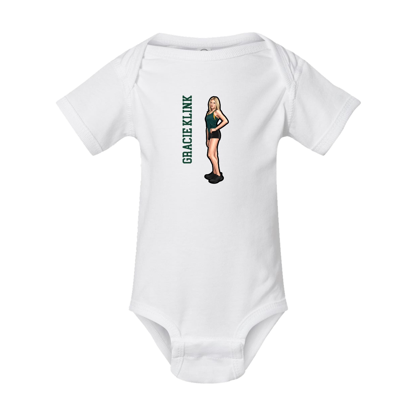 Baby Onesie — Name Vertical in White