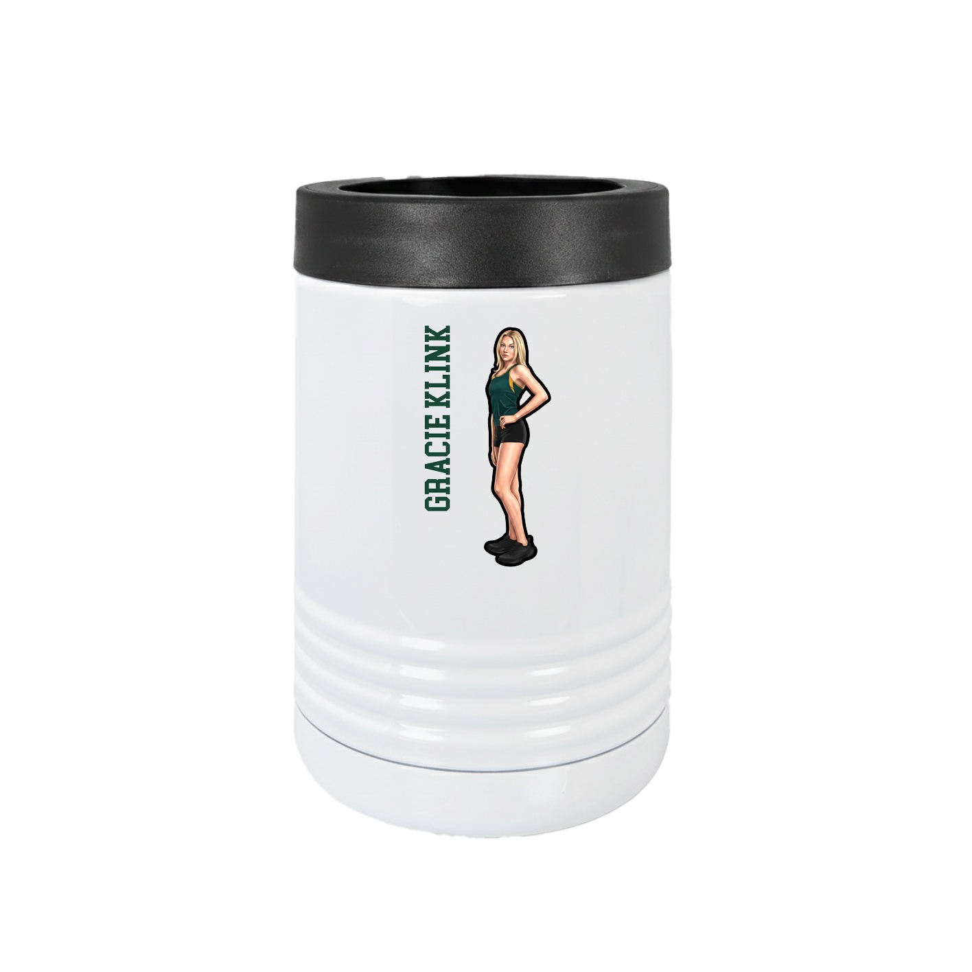 Beverage Holder — Name Vertical in White