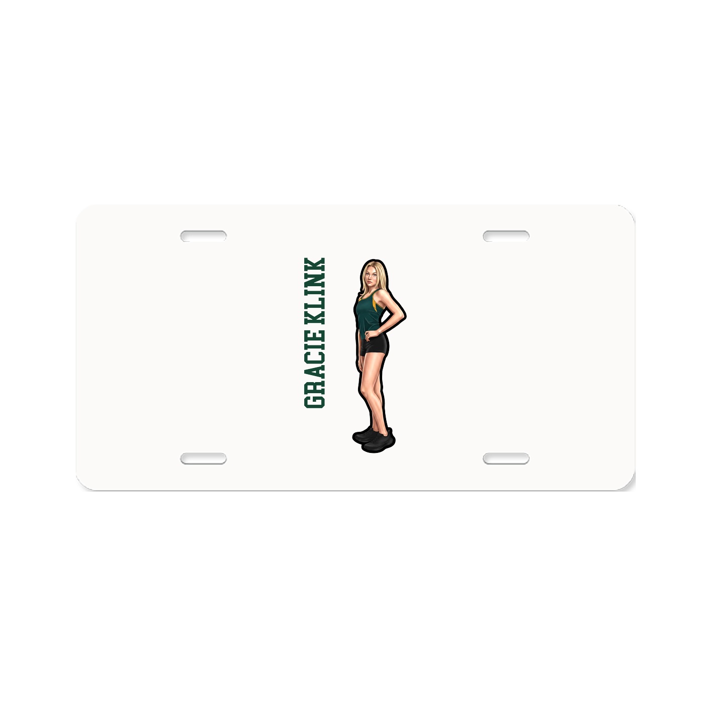 License Plate — Name Vertical in Classic