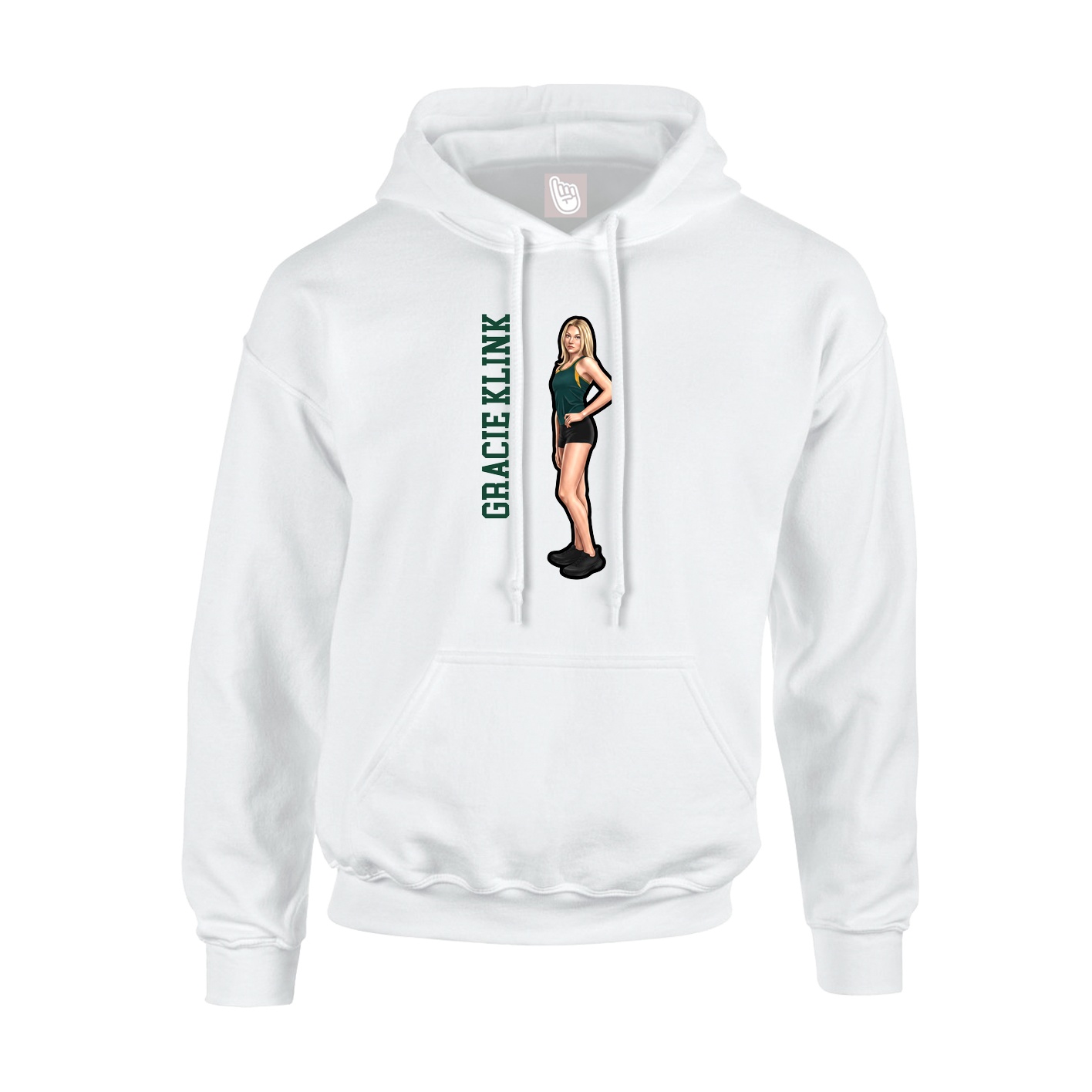 Youth Hoodie — Name Vertical in White