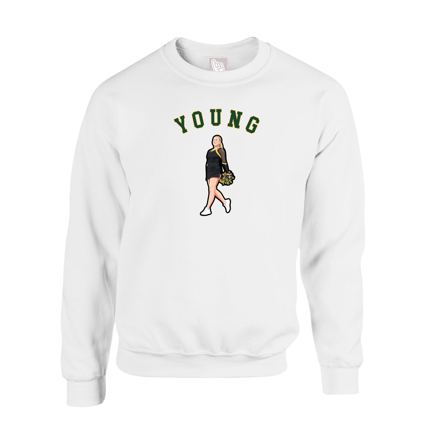 Fleece Crew — Shirsey Arch in White