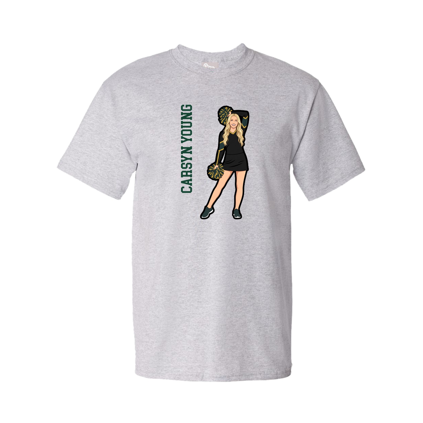 Tee — Name Vertical in Grey