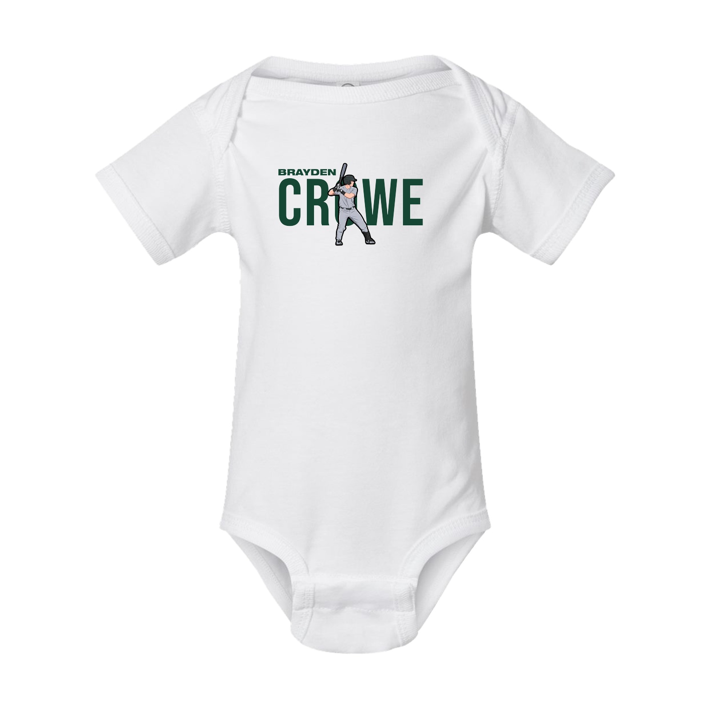 Baby Onesie — Player Name in White