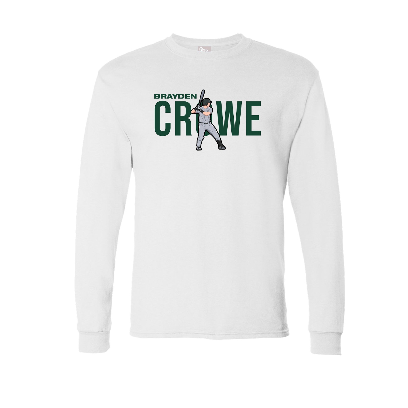 Long Sleeve Tee — Player Name in White