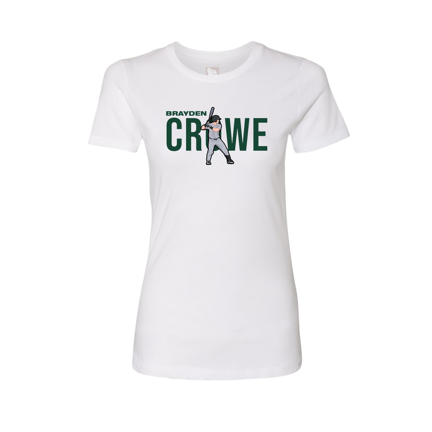 Fitted Women's Tee — Player Name in White