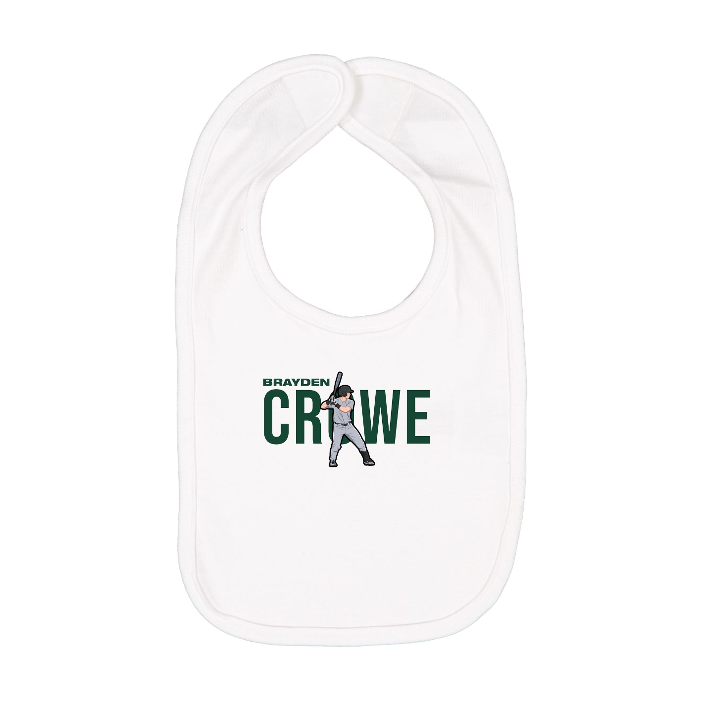 Infant Bib — Player Name in White