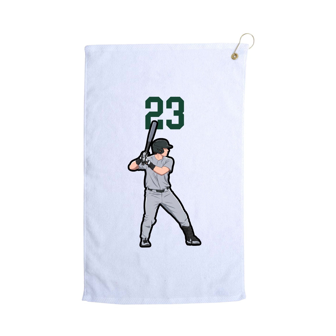 Golf Towel — Number Top in White