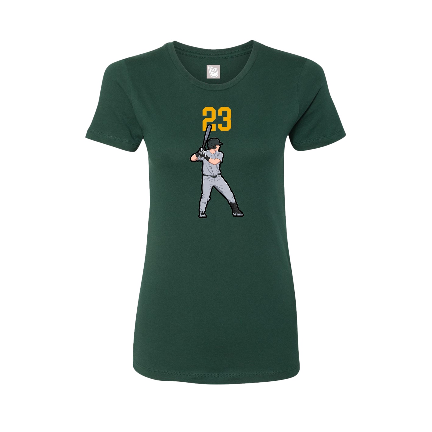 Fitted Women's Tee — Number Top in Green