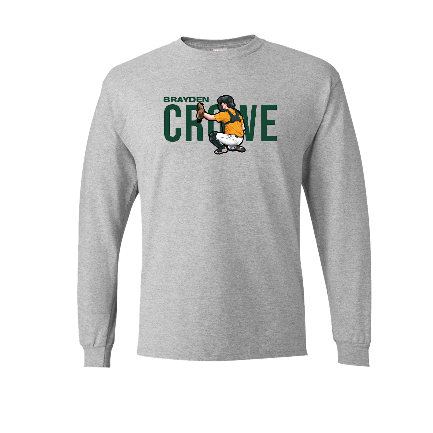 Long Sleeve Tee — Player Name in Grey