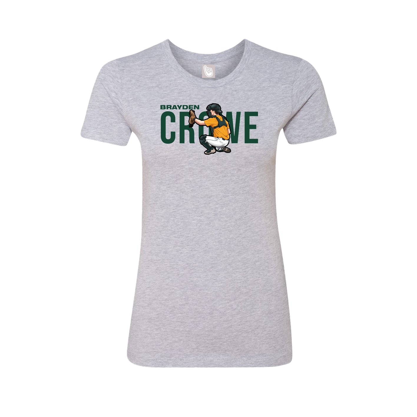 Fitted Women's Tee — Player Name in Grey